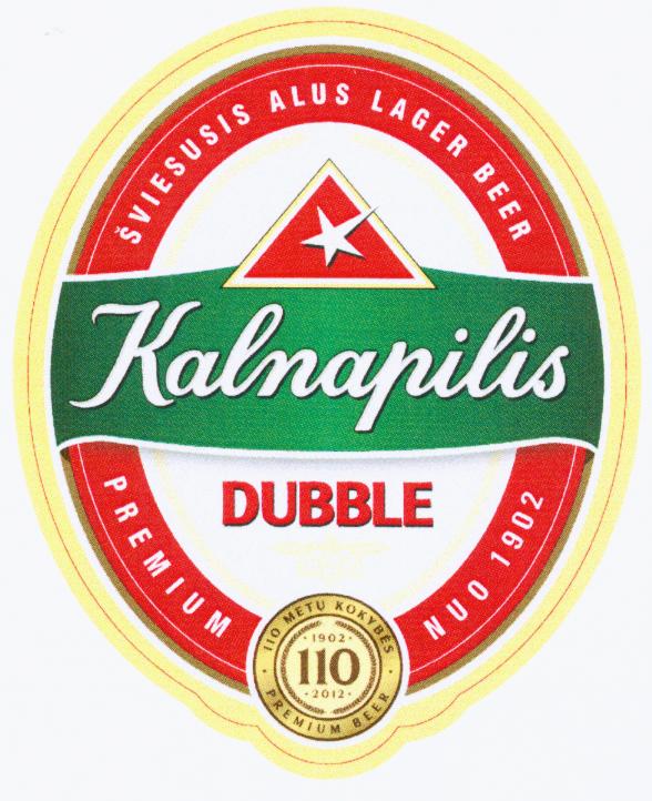 Prekės ženklas: Kalnapilis DUBBLE ŠVIESUSIS ALUS LAGER BEER PREMIUM NUO 1902